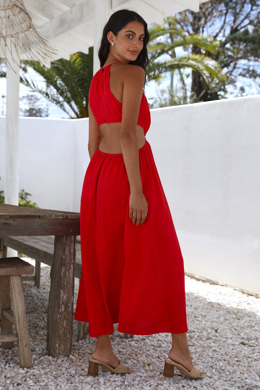 Aulma Maxi Dress Red-Roy Dress