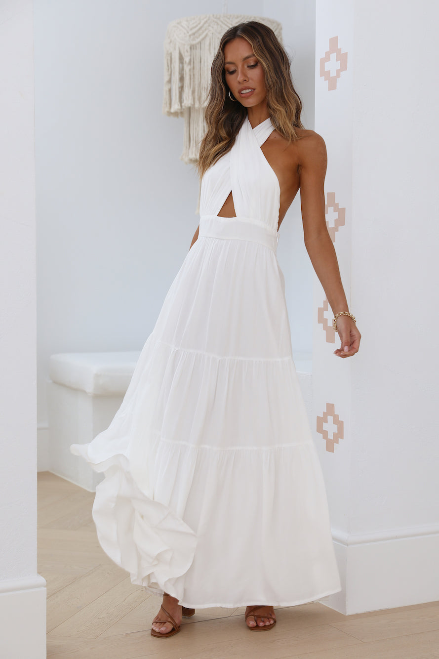 Sun Glare Maxi Dress White-Roy Dress