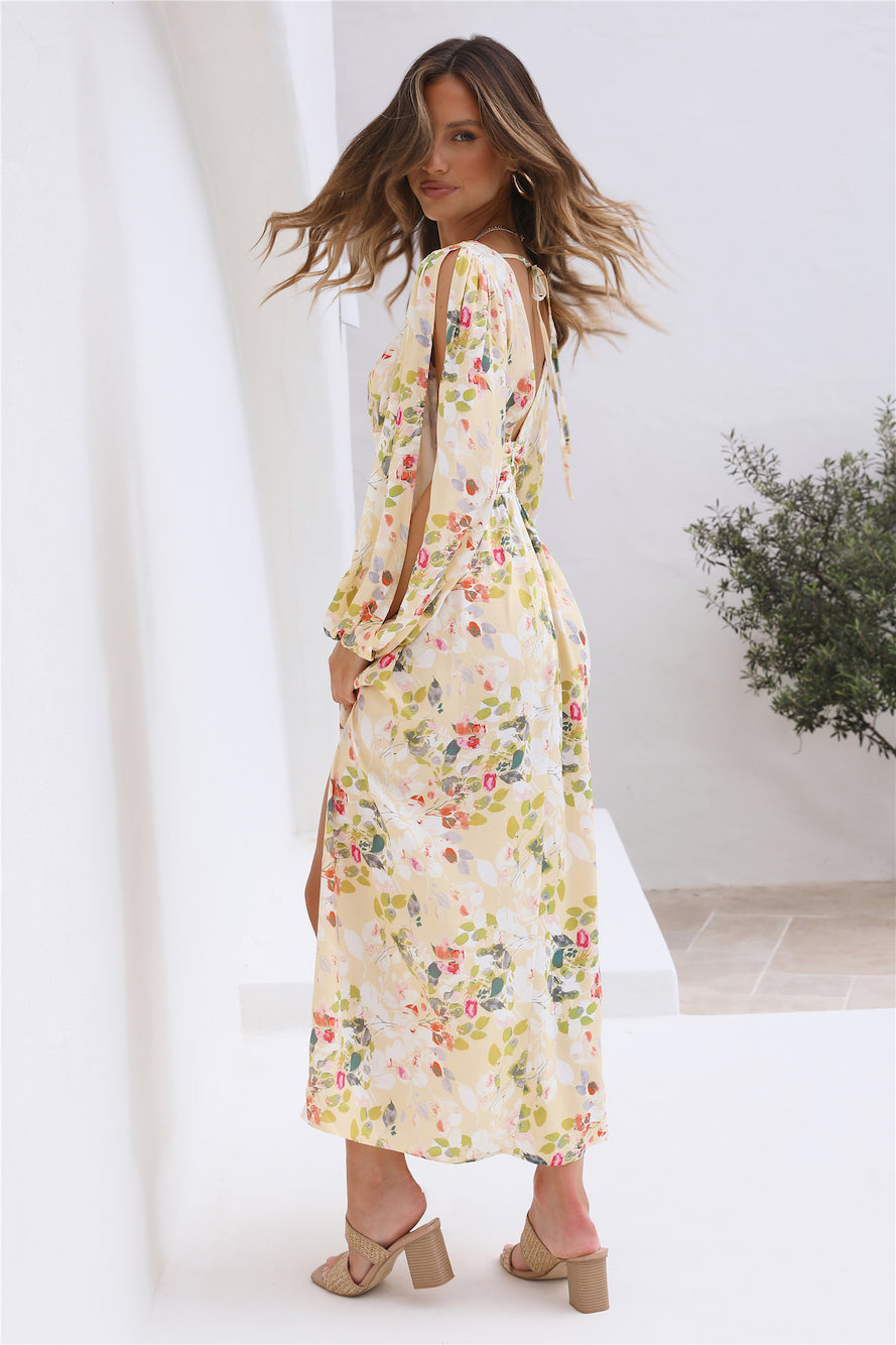 Shining Bright Maxi Dress Yellow-Roy Dress