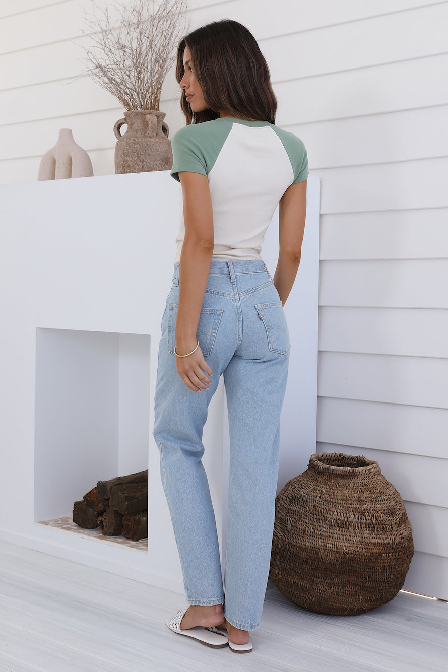 WRANGLER The Reaction Raglan Tank Ecru/Sage-Roy Dress