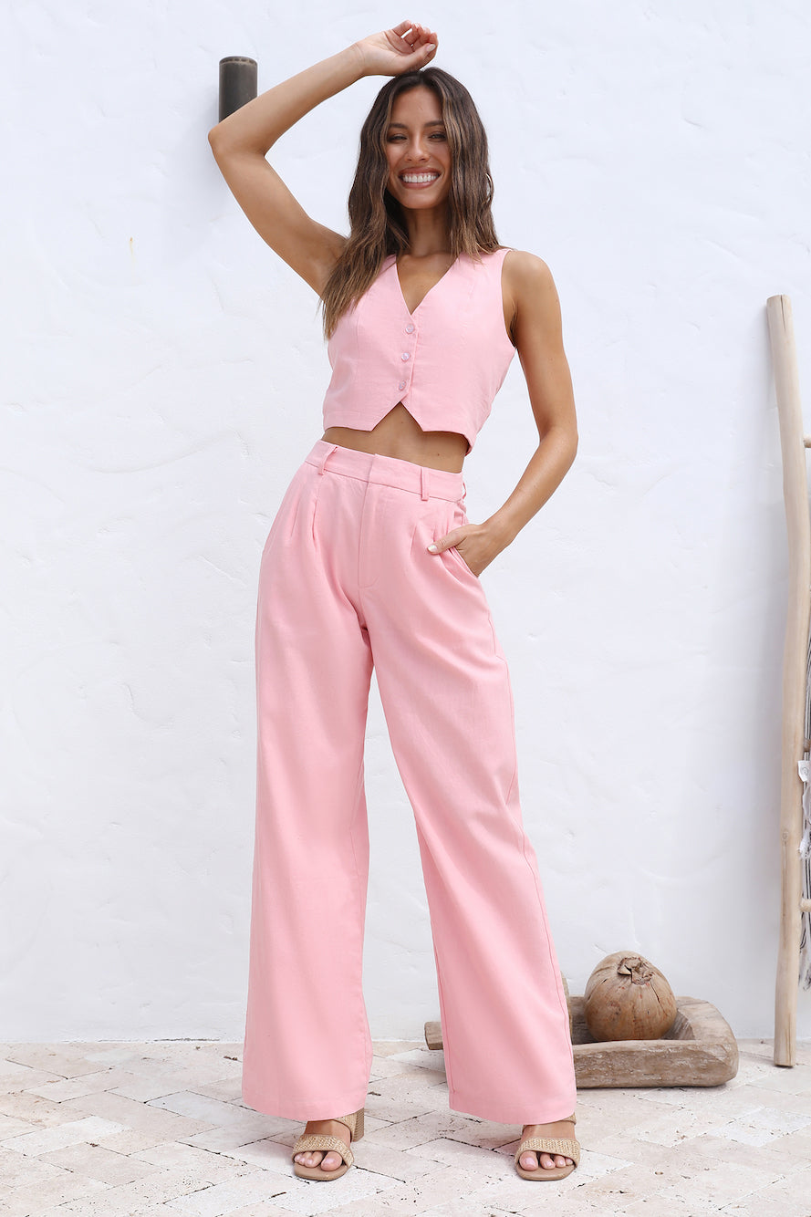 CHARLIE HOLIDAY Halee Pant Pink Punch-Roy Dress