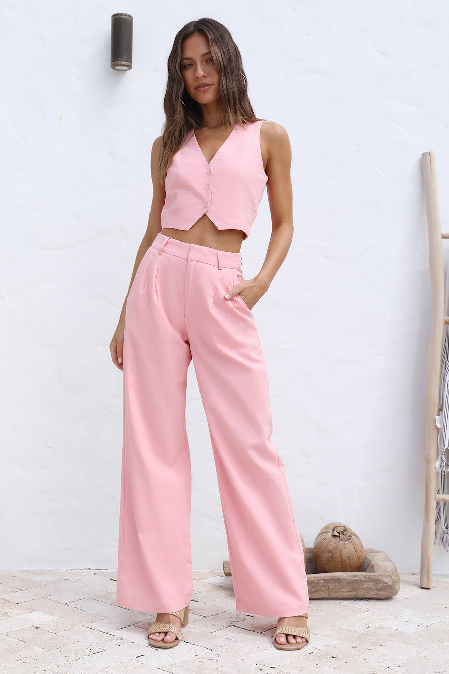 CHARLIE HOLIDAY Halee Pant Pink Punch-Roy Dress