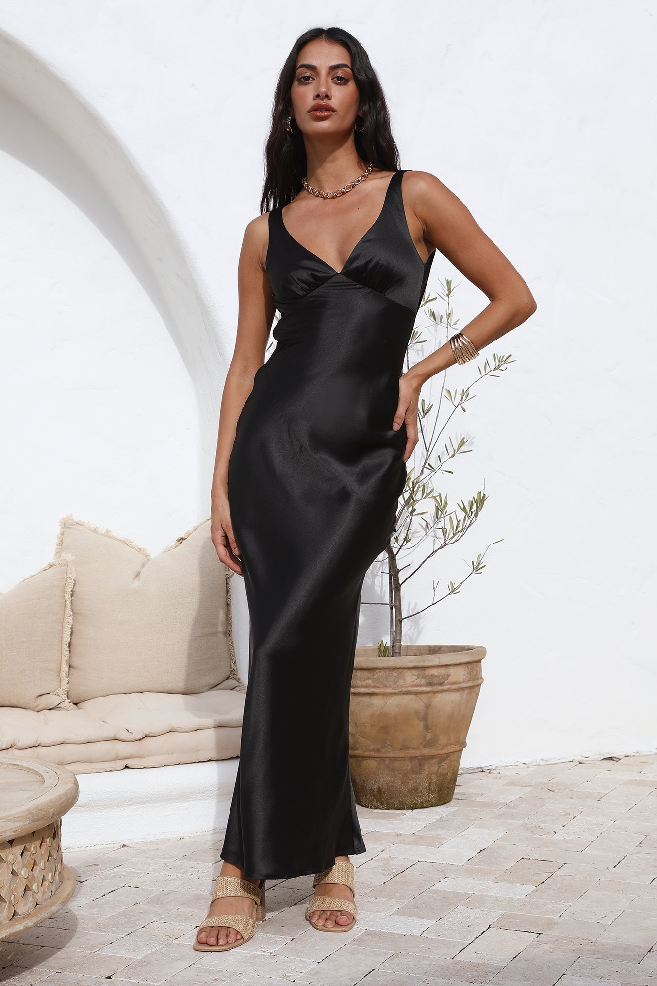 Just With You Maxi Dress Black-Roy Dress