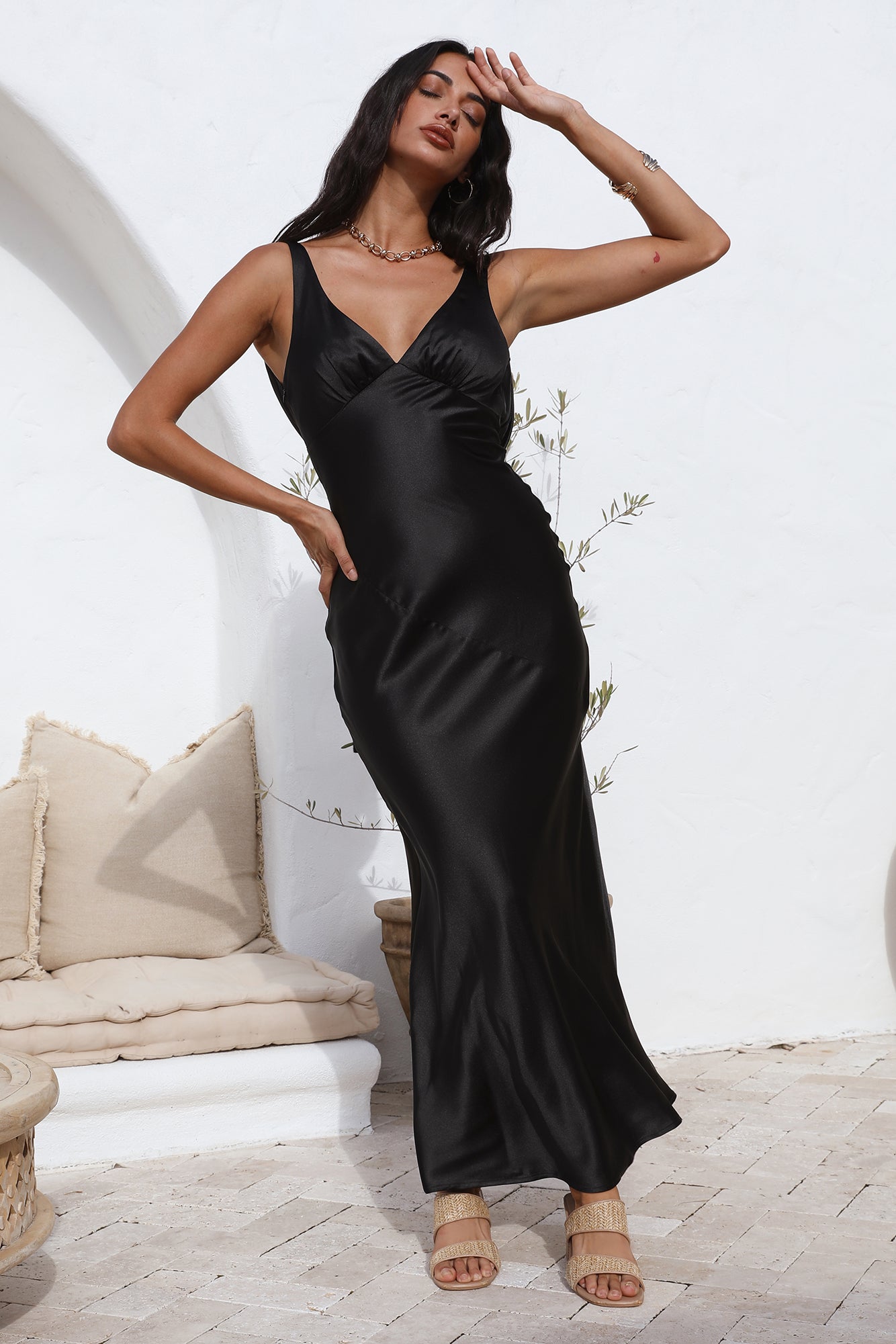 Just With You Maxi Dress Black-Roy Dress