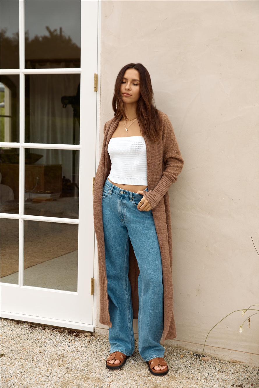 Whimsical Evening Cardigan Brown-Roy Dress