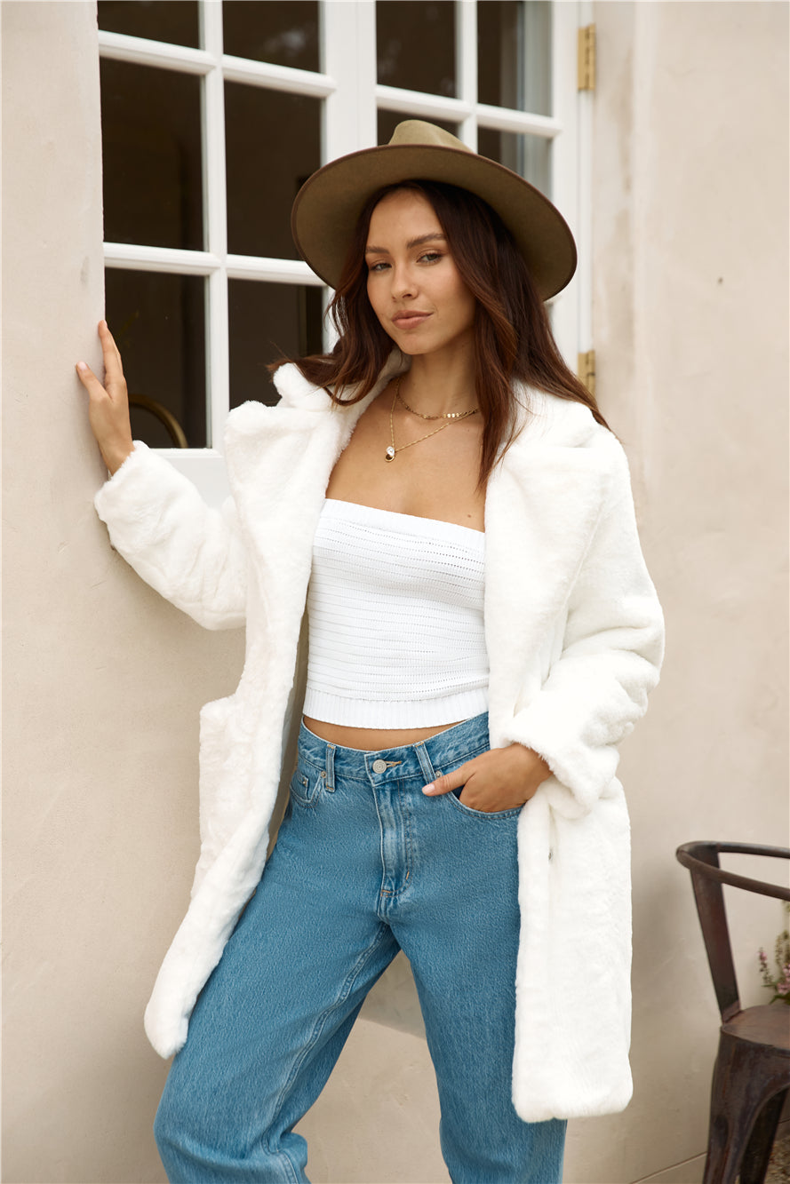 Fuzzy Feeling Coat White-Roy Dress