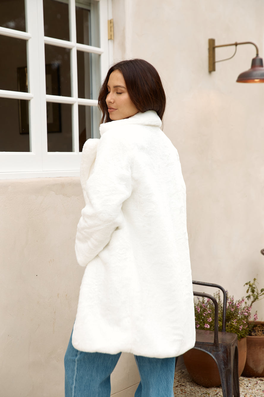 Fuzzy Feeling Coat White-Roy Dress