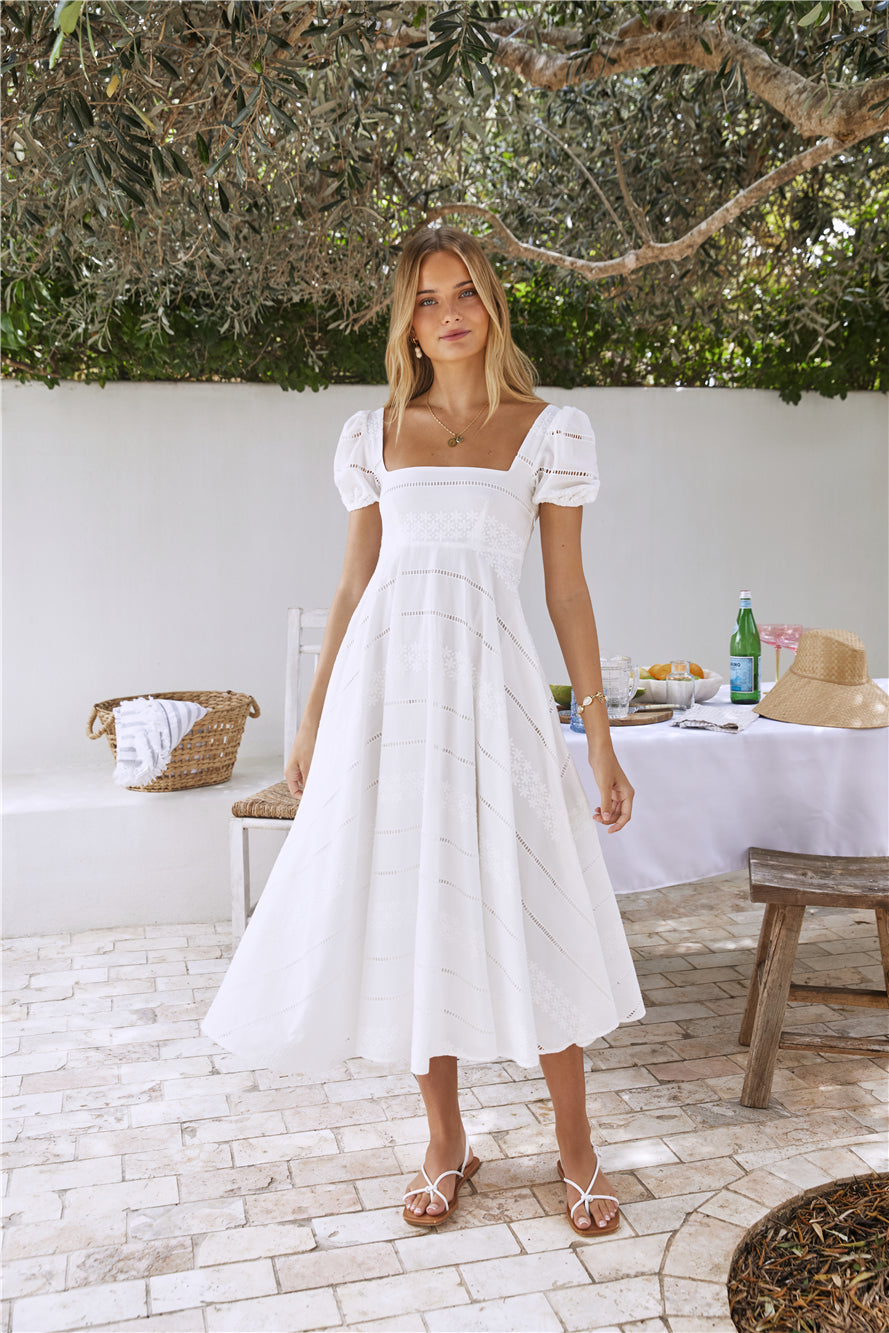 Honeysuckle Haven Maxi Dress White-Roy Dress