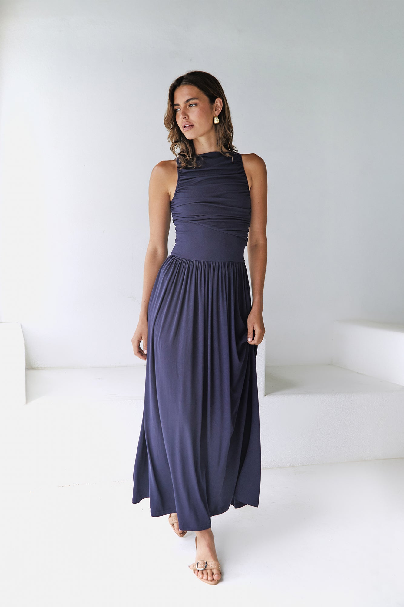 Nalla Maxi Dress Navy-Roy Dress