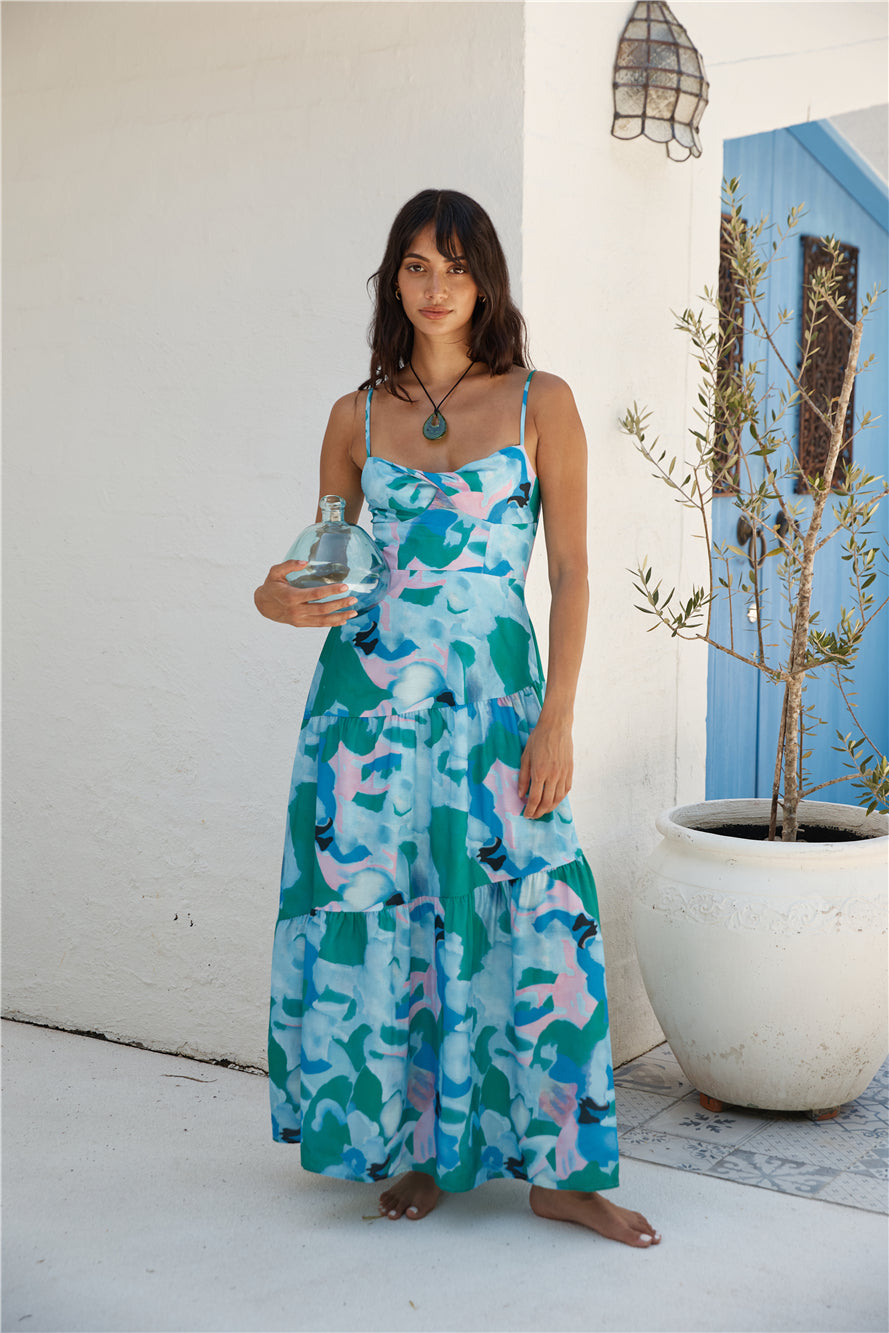 Aurora Lights Maxi Dress Blue-Roy Dress