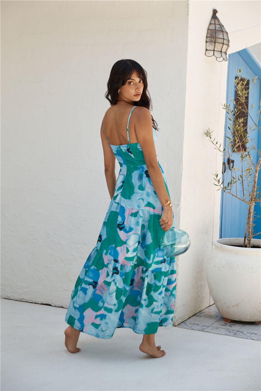 Aurora Lights Maxi Dress Blue-Roy Dress