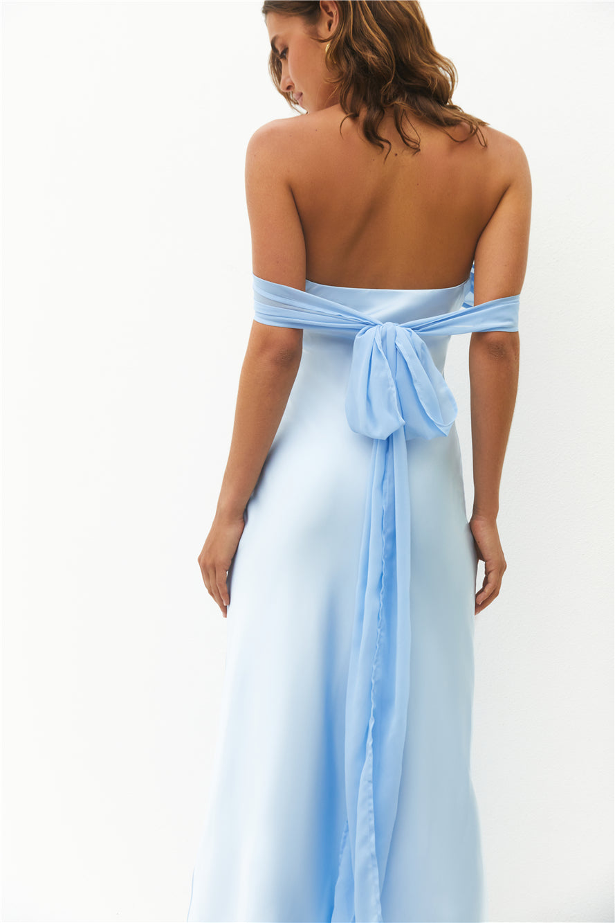 Cleo Cove Strapless Maxi Dress Blue-Roy Dress