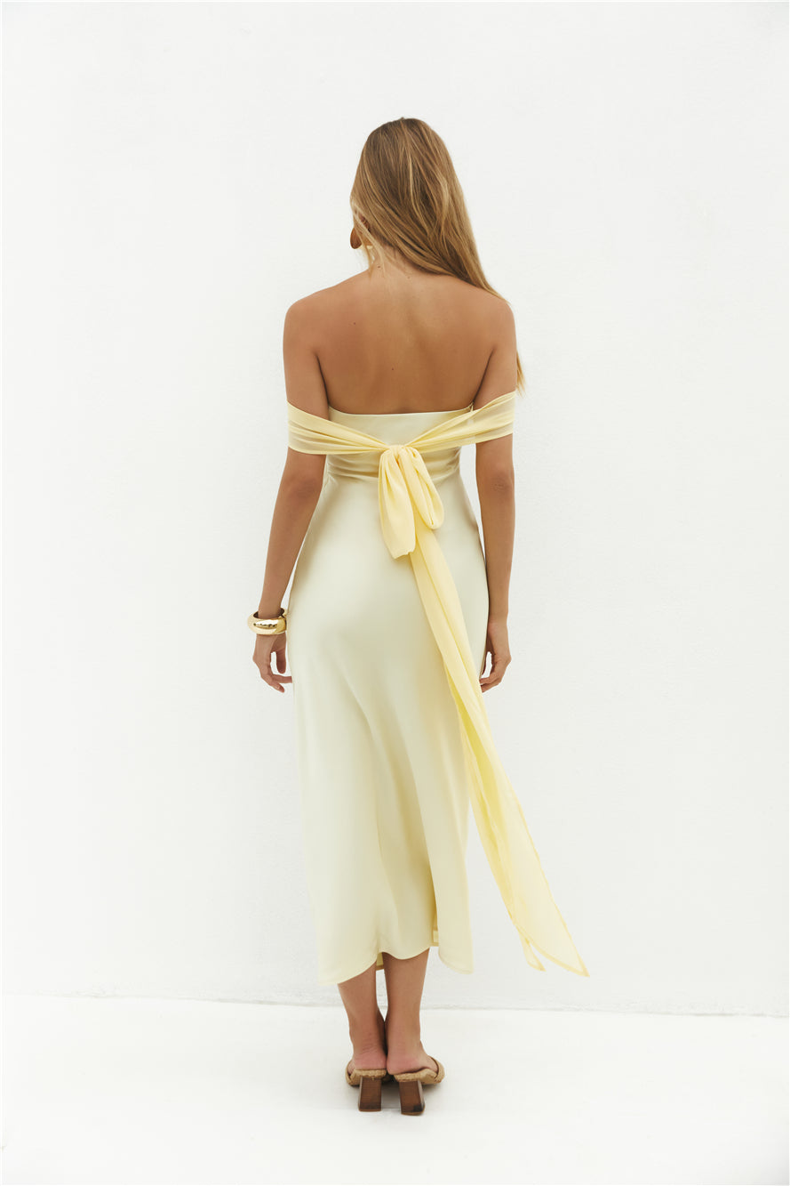 Cleo Cove Strapless Maxi Dress Butter Yellow-Roy Dress