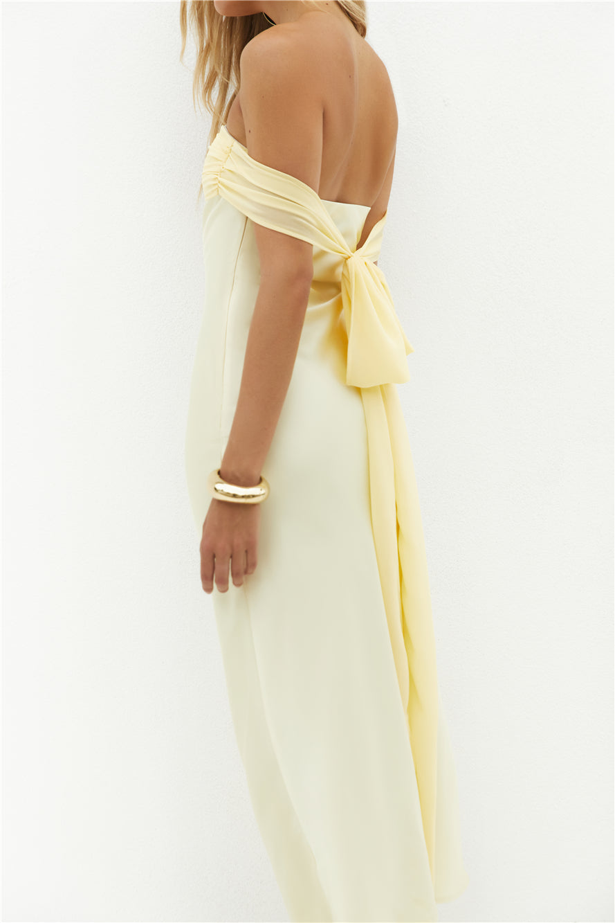 Cleo Cove Strapless Maxi Dress Butter Yellow-Roy Dress