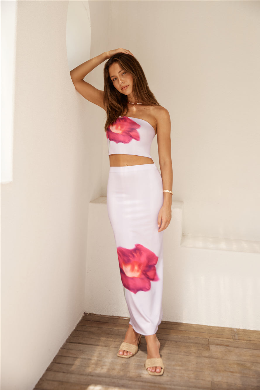 Magenta Hues Crop Top Purple-Roy Dress