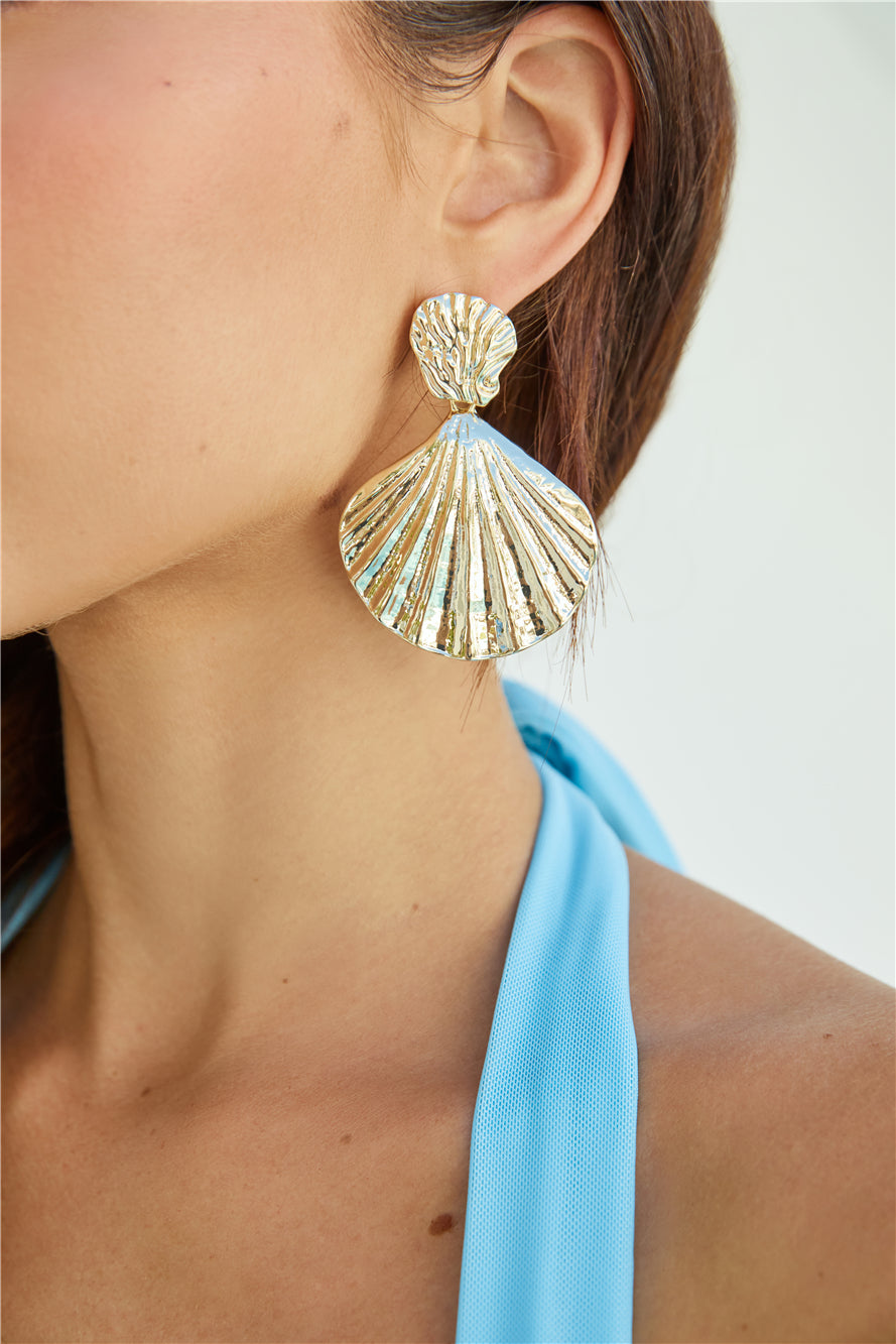 18K Gold Plated Sea Shine Earrings-Roy Dress