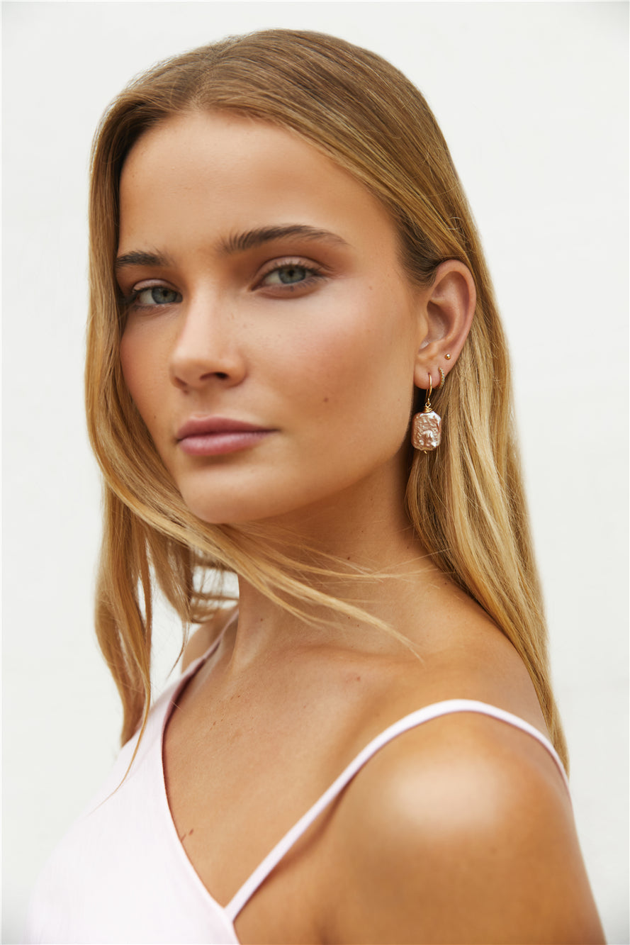 18k Gold Plated Deep Sea Earrings Gold-Roy Dress