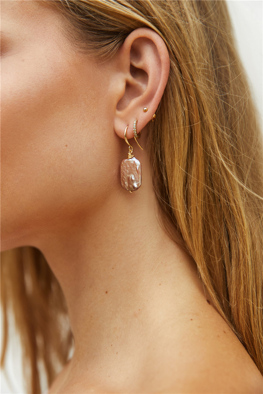 18k Gold Plated Deep Sea Earrings Gold-Roy Dress