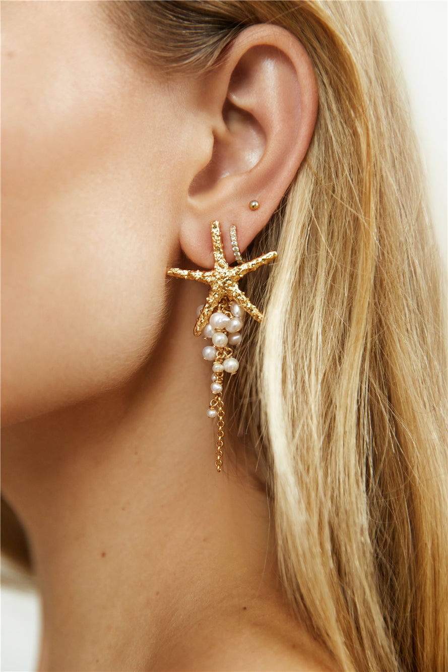 18K Gold Plated Search The Seas Earrings Gold-Roy Dress