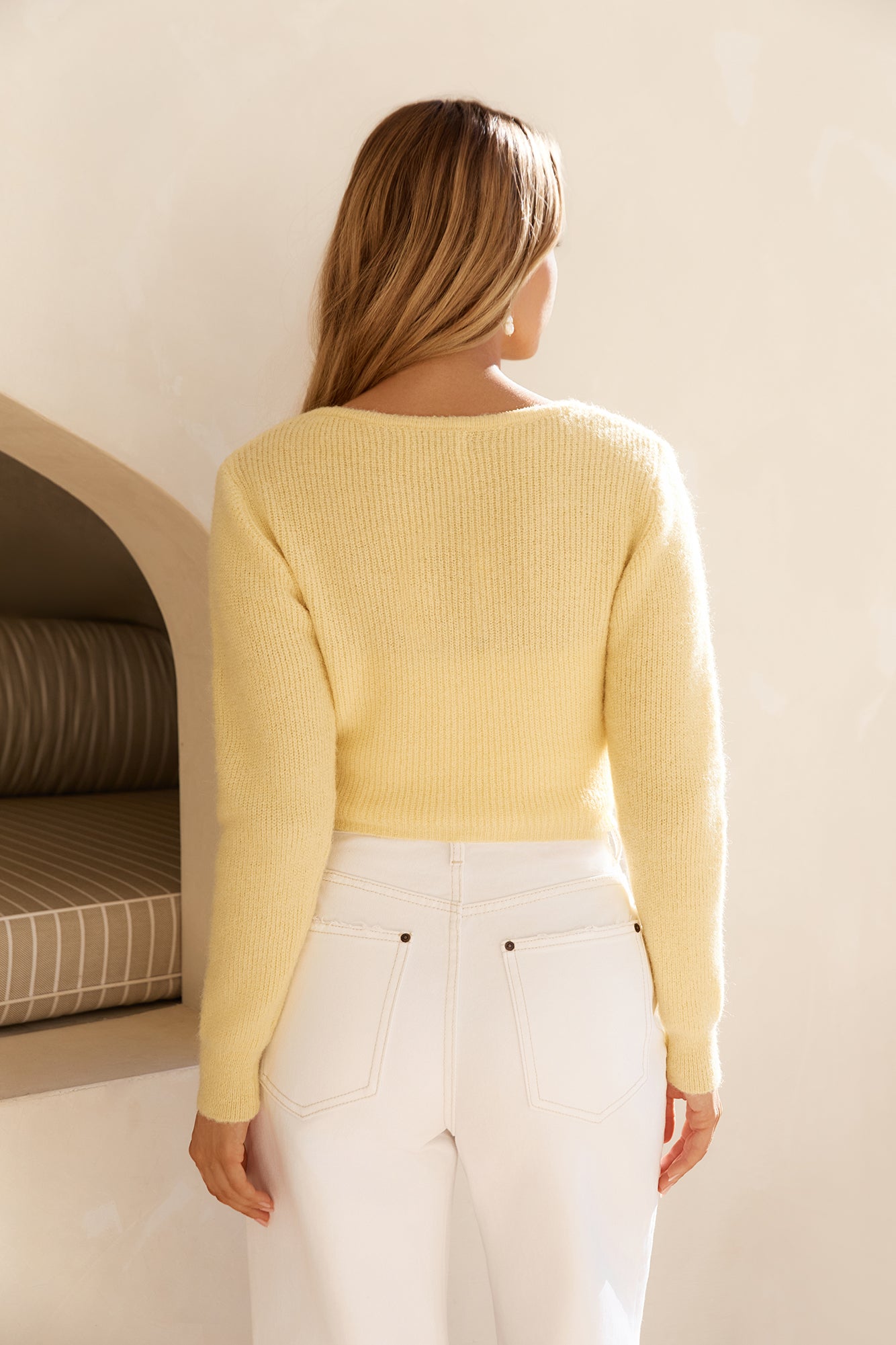 Soft Feel Fluffy Cardigan Yellow-Roy Dress
