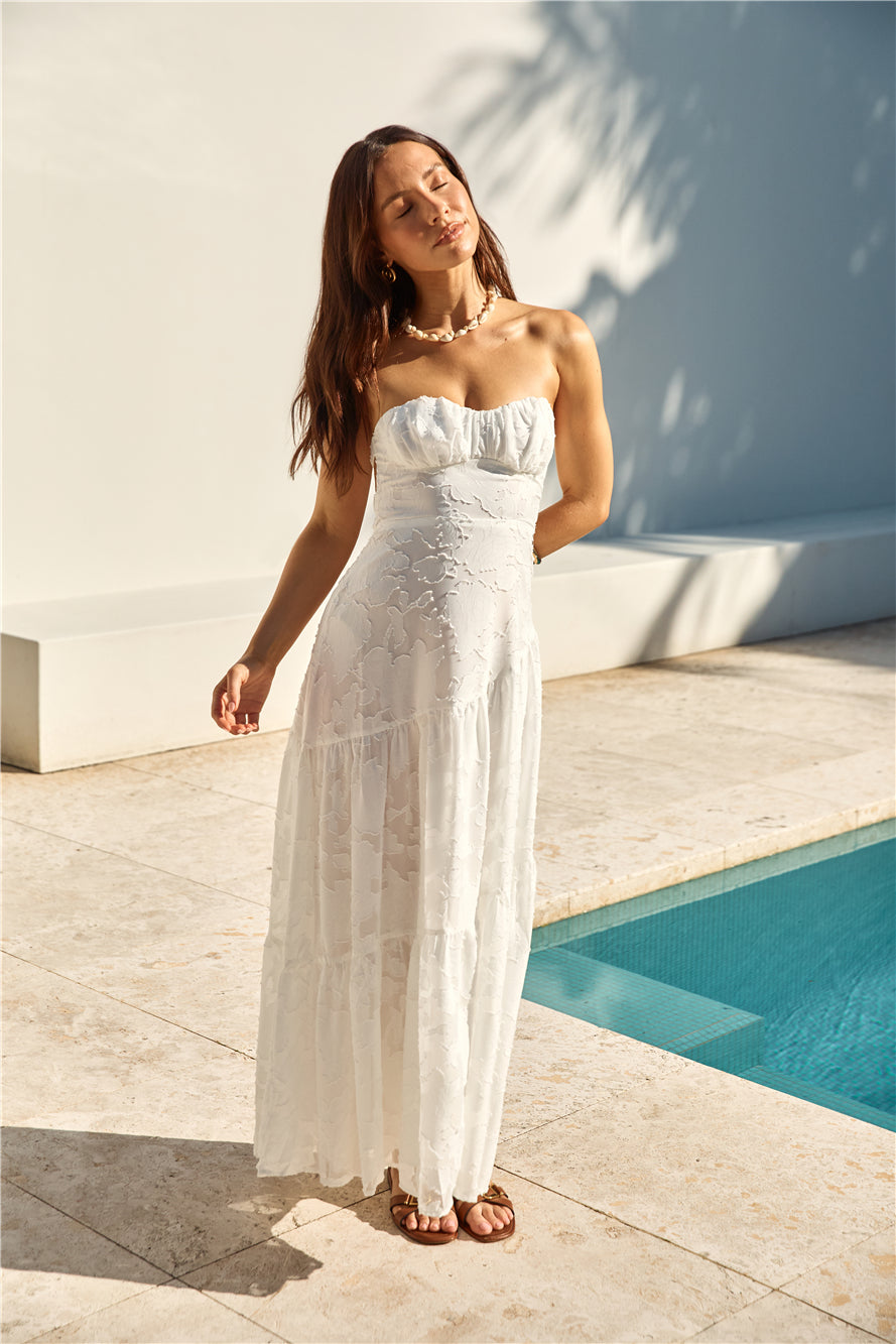 You and Me Strapless Maxi Dress White-Roy Dress
