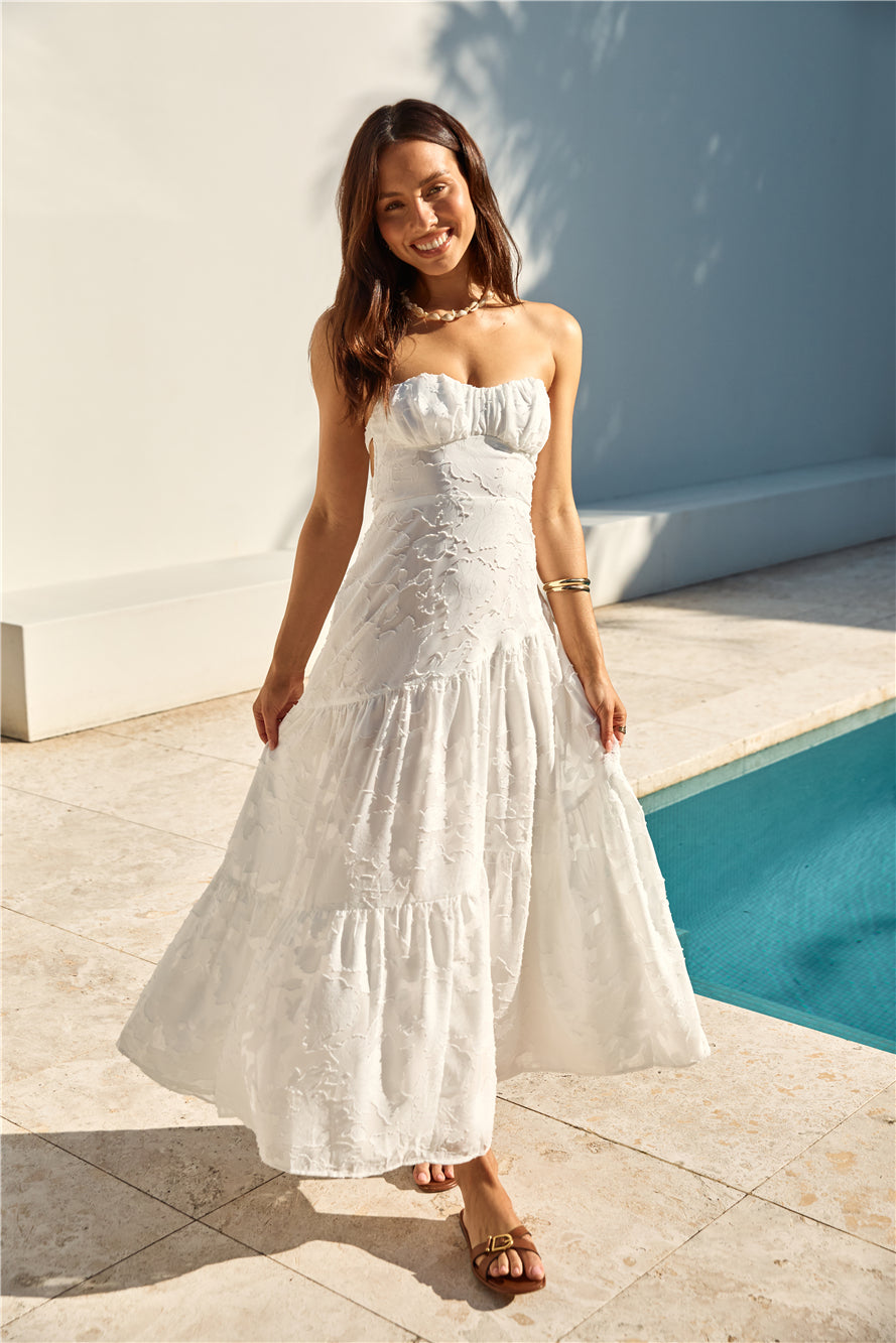 You and Me Strapless Maxi Dress White-Roy Dress