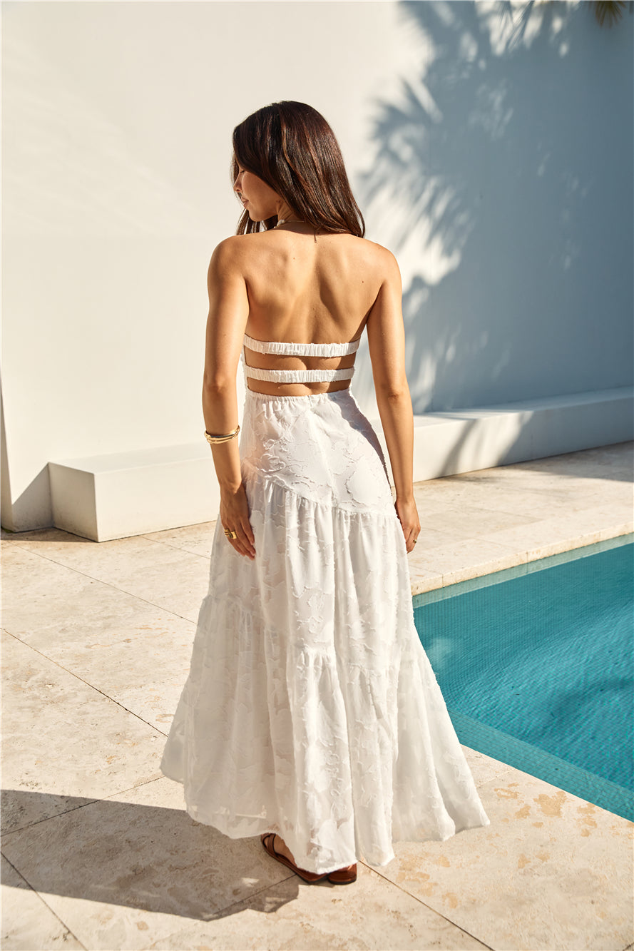 You and Me Strapless Maxi Dress White-Roy Dress