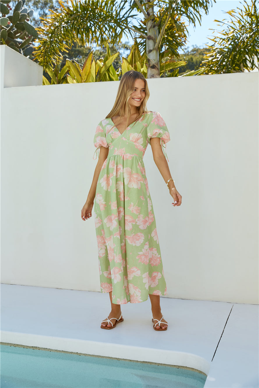 Blossom Season Maxi Dress Green-Roy Dress