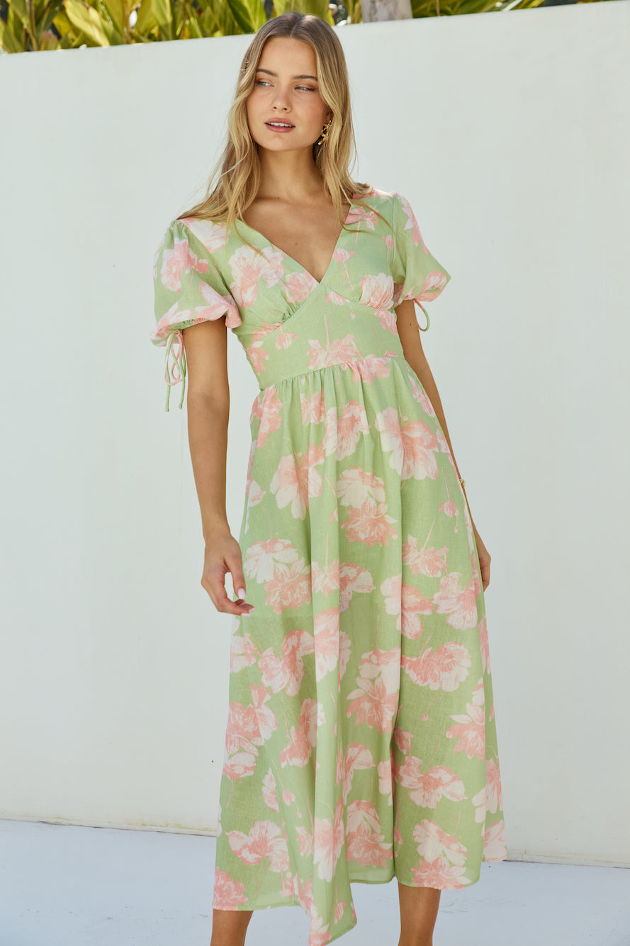 Blossom Season Maxi Dress Green-Roy Dress