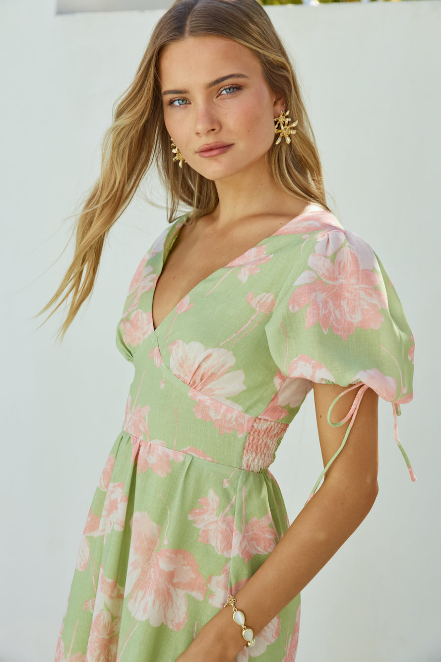 Blossom Season Maxi Dress Green-Roy Dress