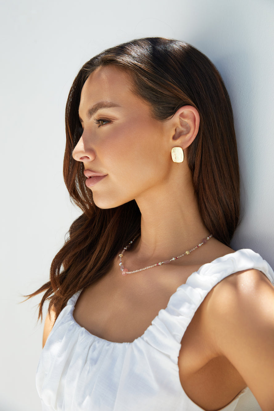 18K Gold Plated Focused Earrings Gold-Roy Dress