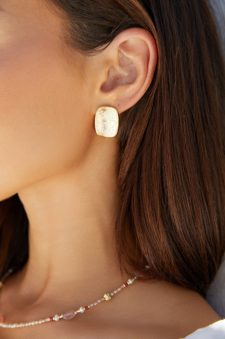 18K Gold Plated Focused Earrings Gold-Roy Dress