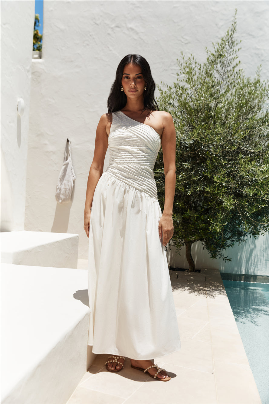 Lexi Loves Shoulder Maxi Dress Beige-Roy Dress