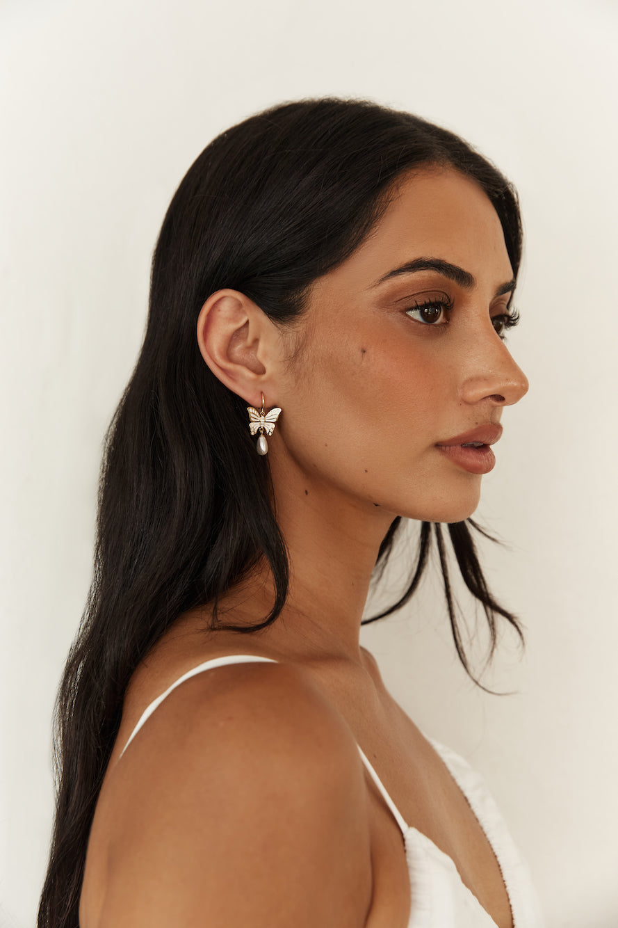 18K Gold Plated Butter Wings Earrings-Roy Dress