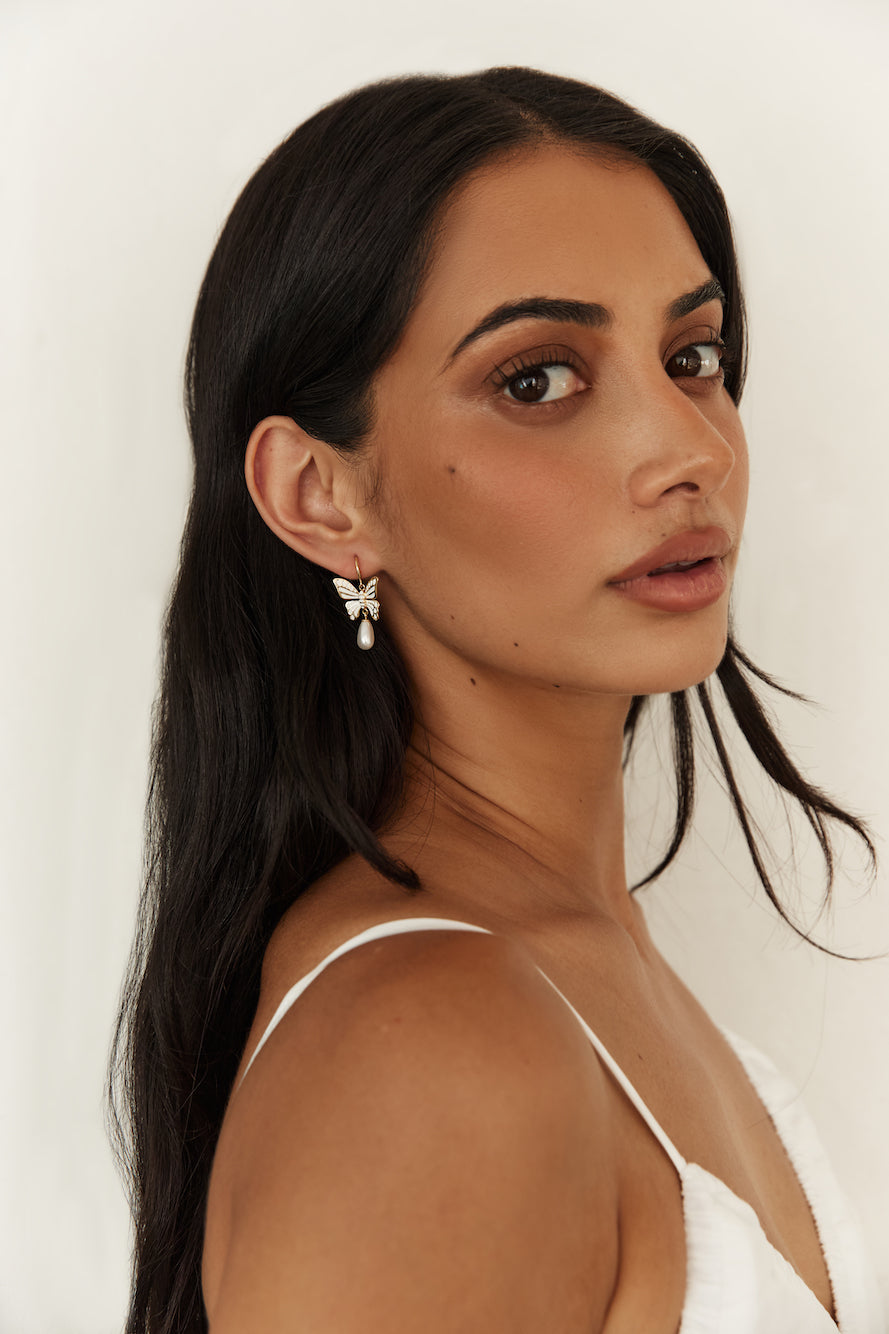 18K Gold Plated Butter Wings Earrings-Roy Dress