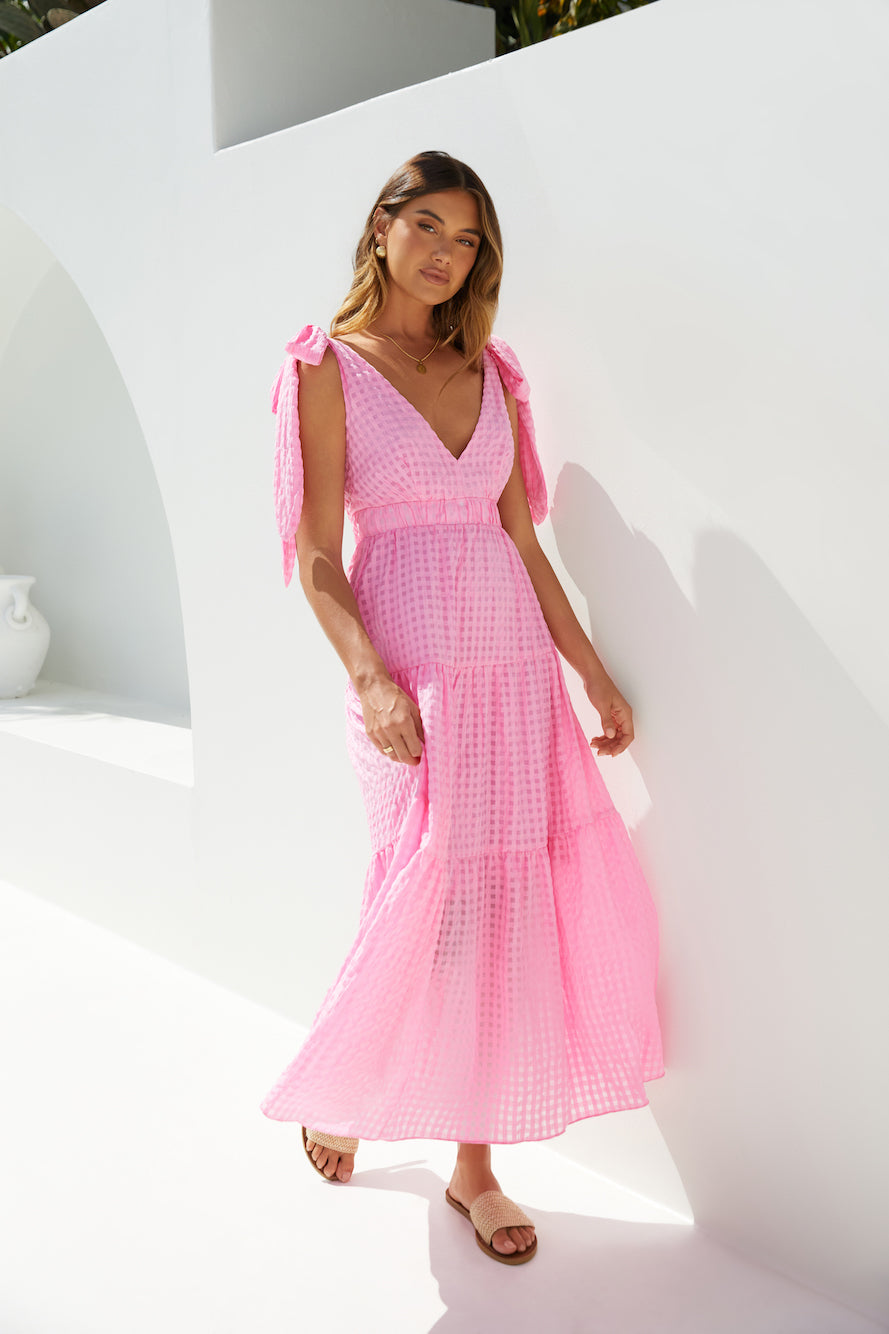 Aurora Glow Pink Maxi Dress-Roy Dress