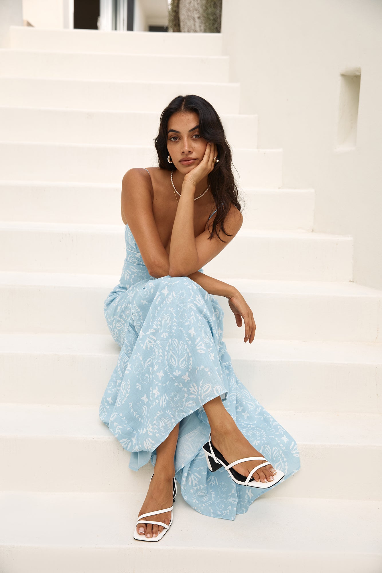 Bright Skies Maxi Dress Blue-Roy Dress