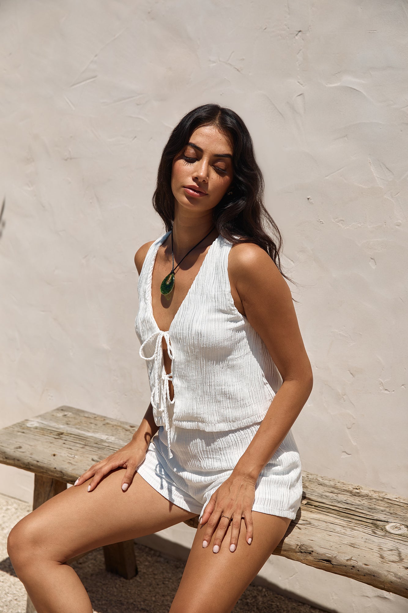 Pearlescent Jewels Shorts White-Roy Dress