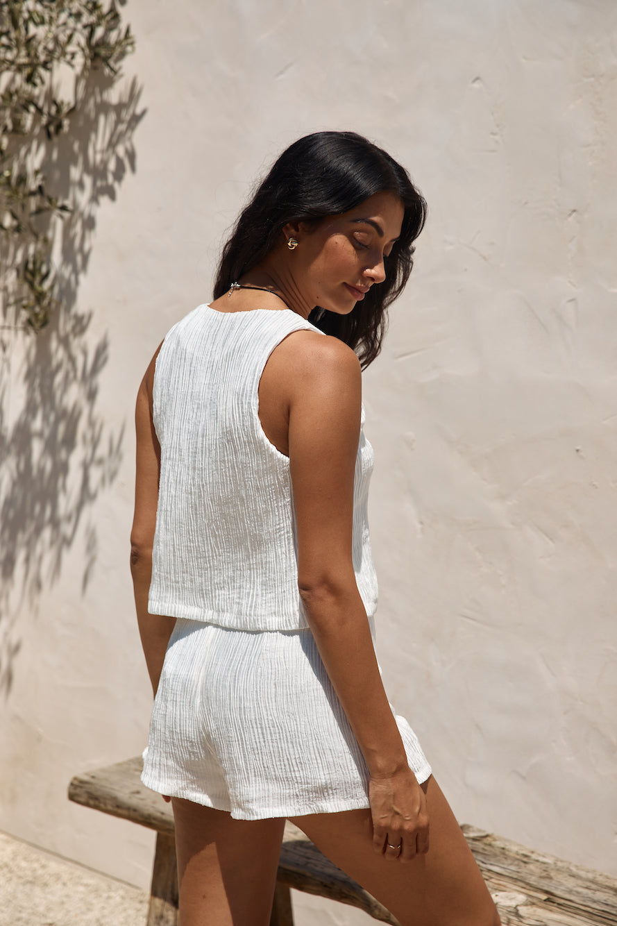 Pearlescent Jewels Shorts White-Roy Dress