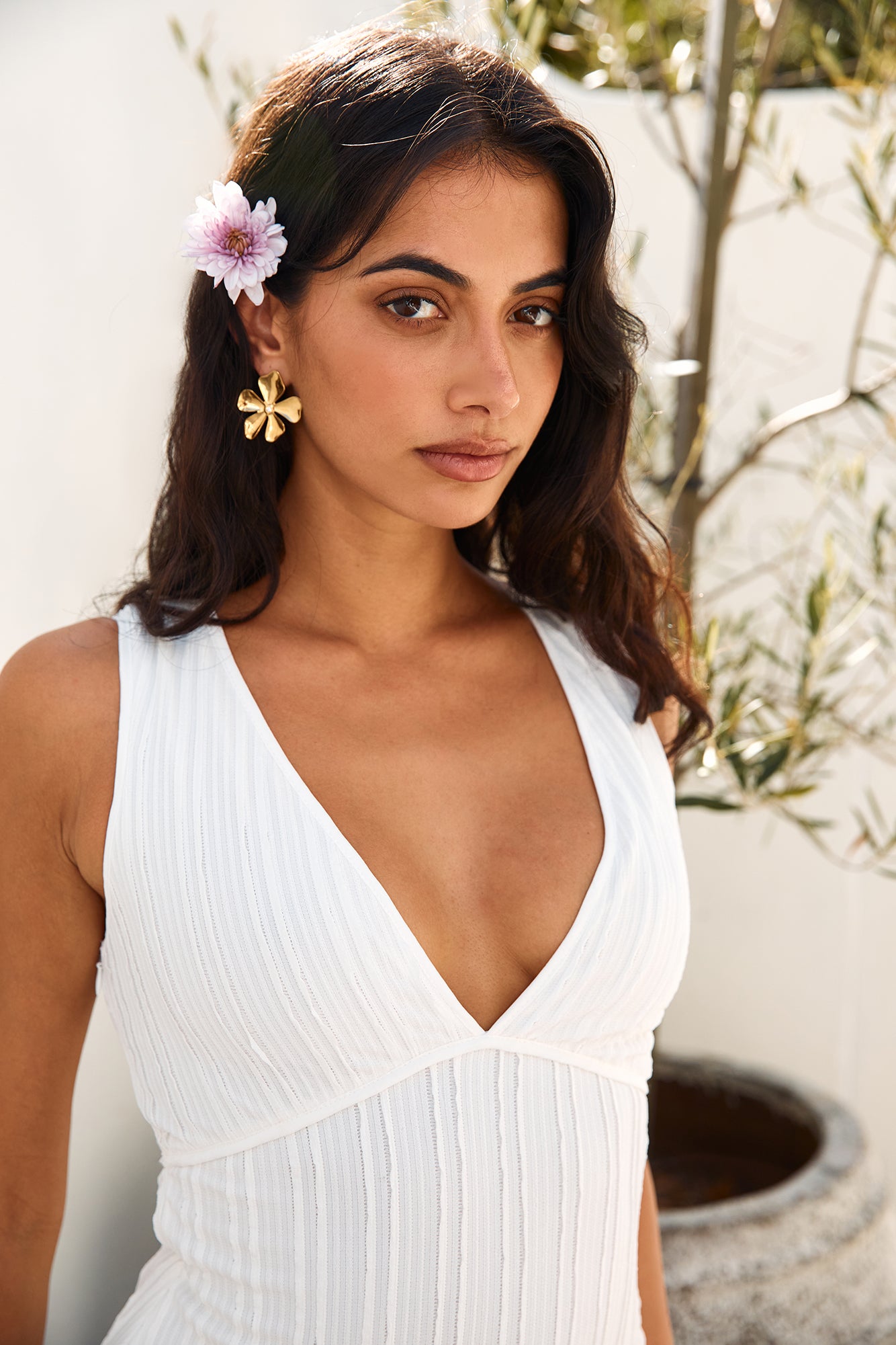 18k Gold Plated Blossom Love Earrings Gold-Roy Dress