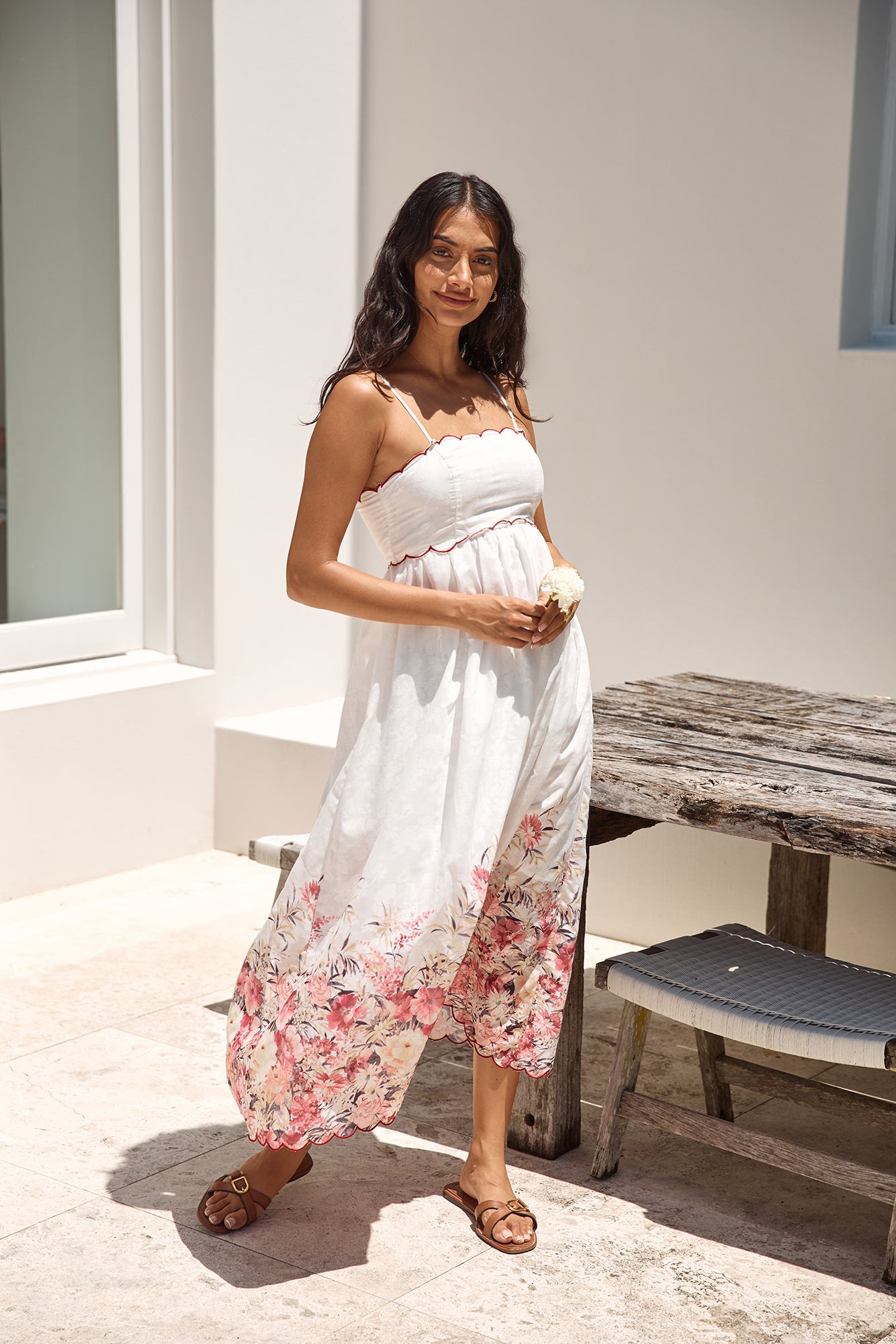 Whimsical Moments Midi Dress White-Roy Dress