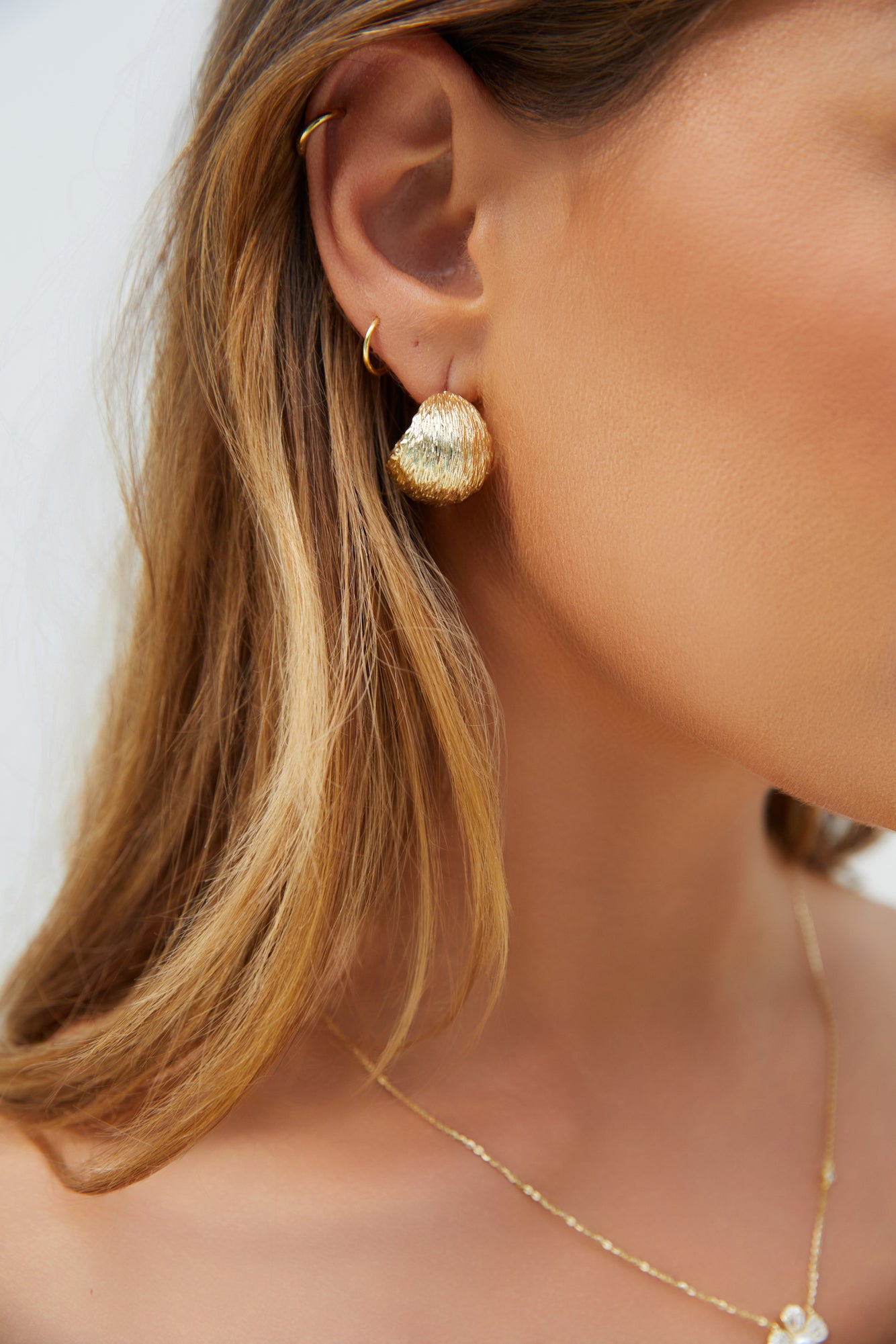 18K Gold Plated Coconut Earrings Gold-Roy Dress