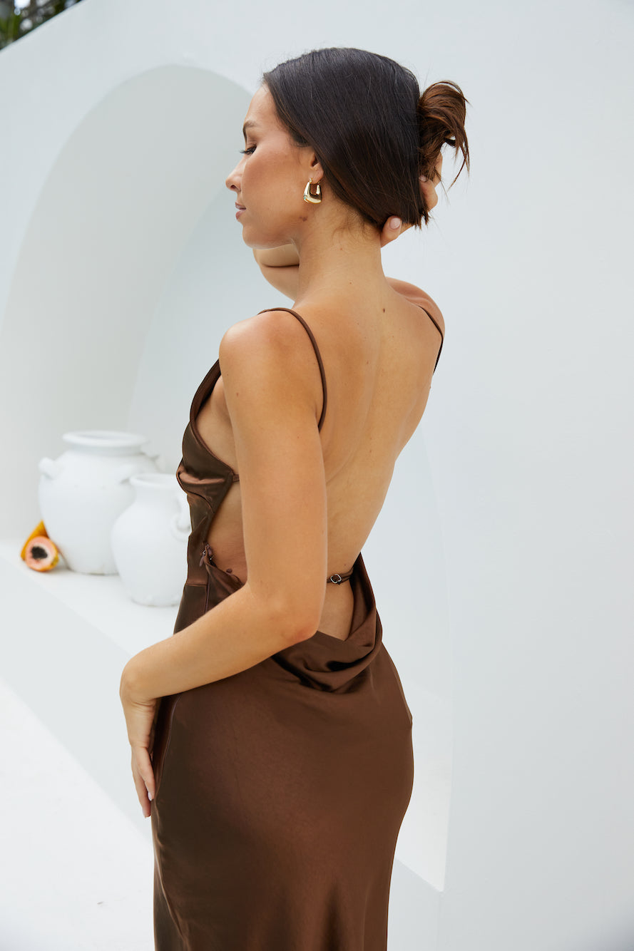 Amber Glow Maxi Dress Brown-Roy Dress