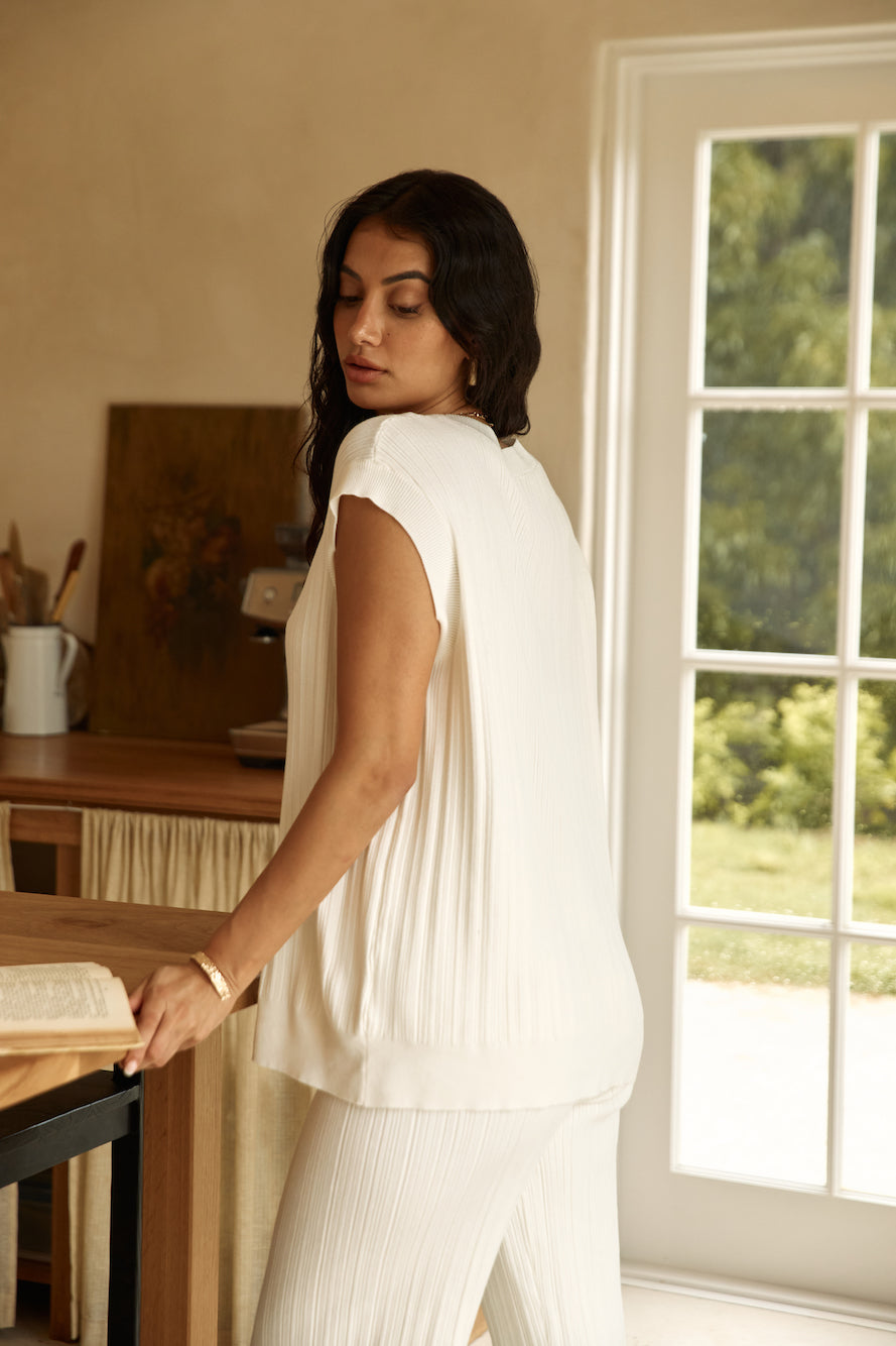 Seeking Memories Vest Top White-Roy Dress