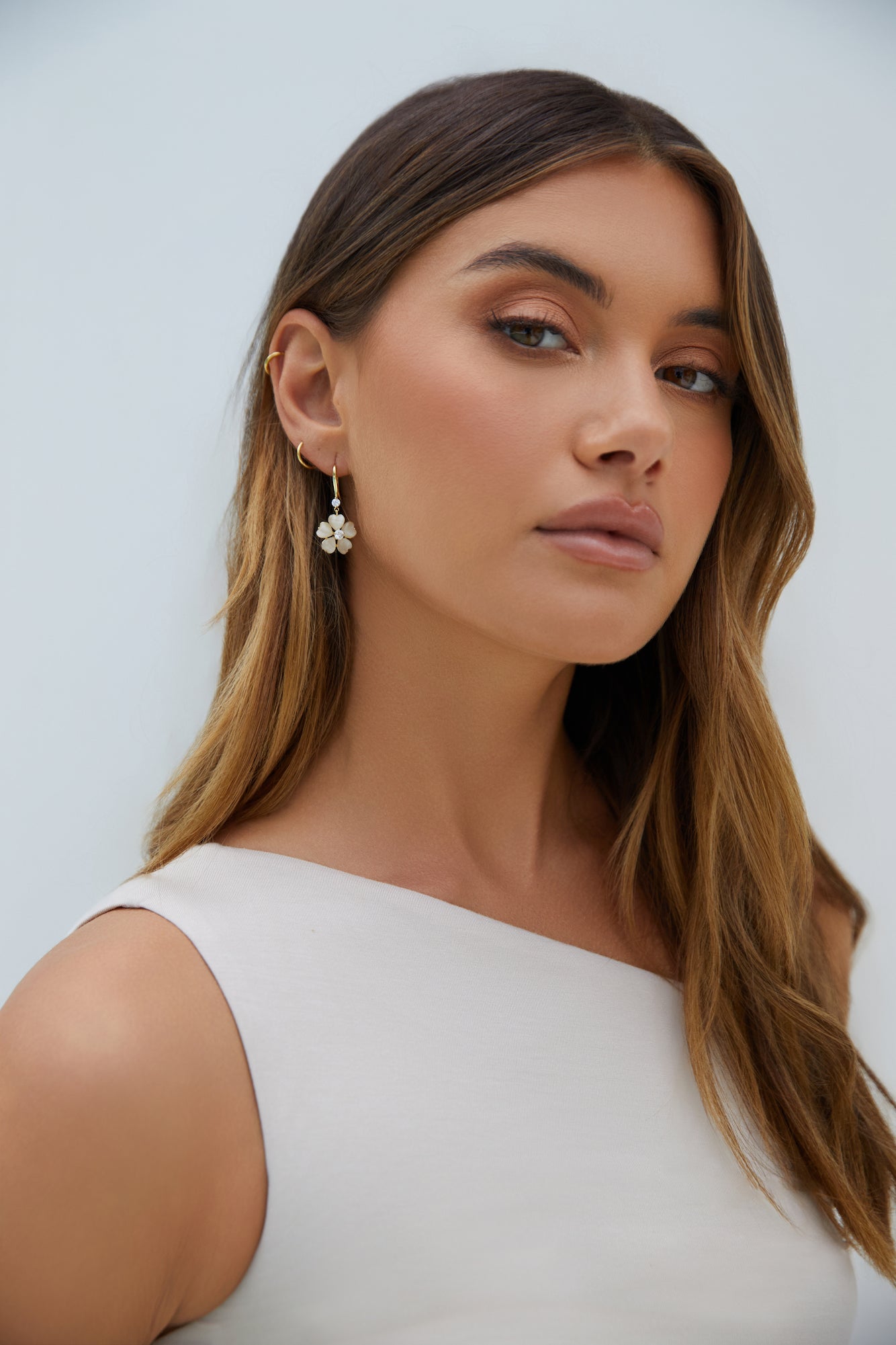 18k Gold Plated Floral Feels Earrings Gold-Roy Dress