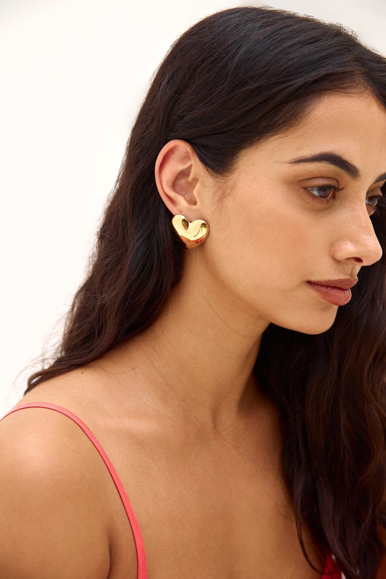 18k Gold Plated Lover Earrings Gold-Roy Dress