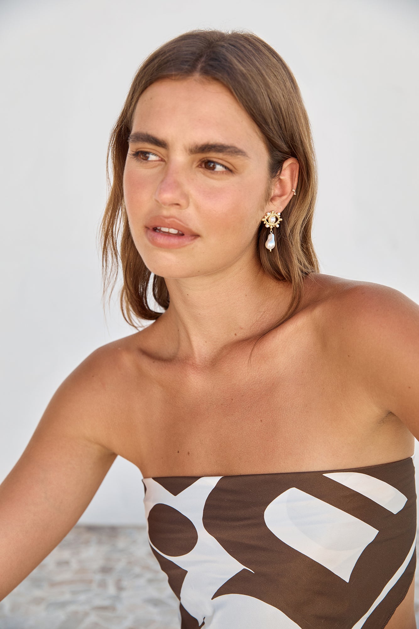 18K Gold Plated Ocean Forest Earrings Gold-Roy Dress