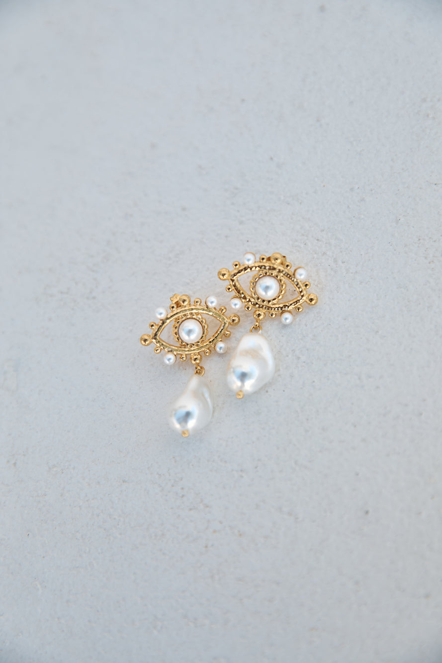 18K Gold Plated Ocean Forest Earrings Gold-Roy Dress