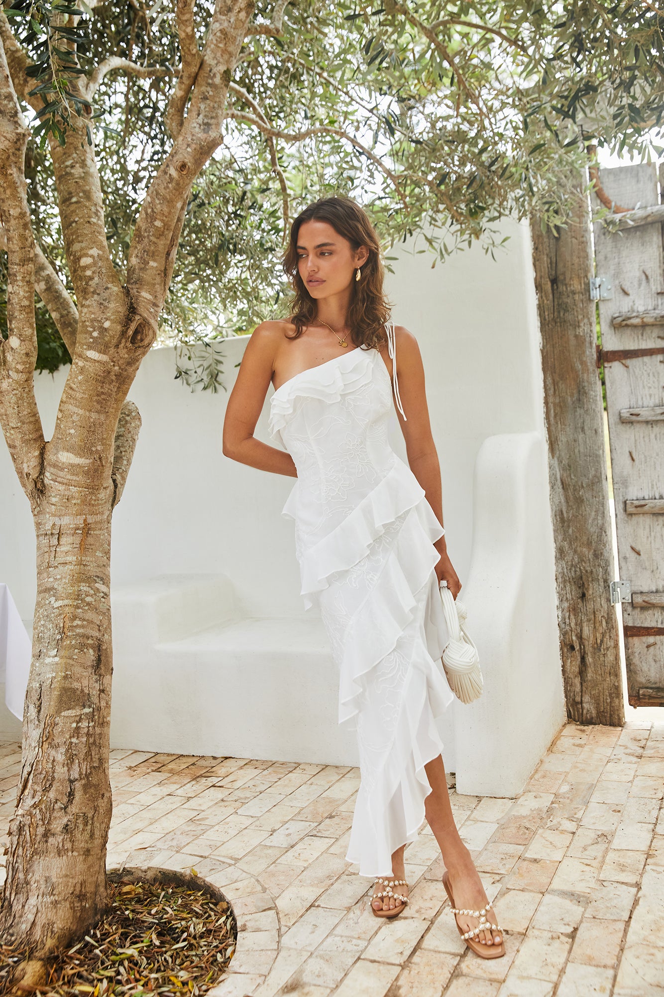 Ocean Melody Midi Dress White-Roy Dress