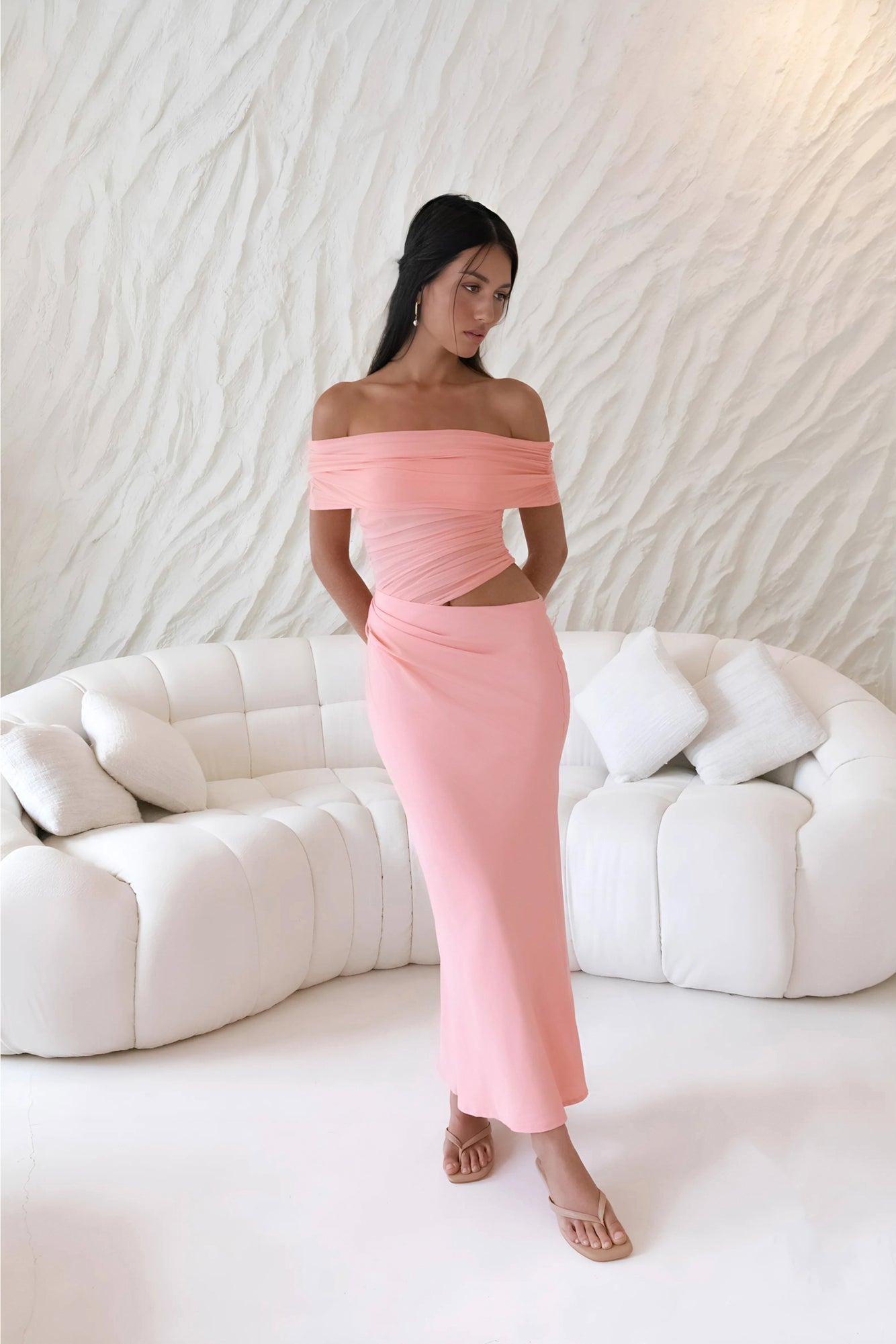 Coastal Reverie Maxi Dress Pink-Roy Dress